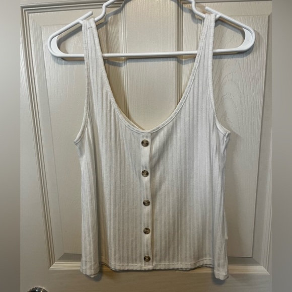 H&M Tops - White Tank With Buttons